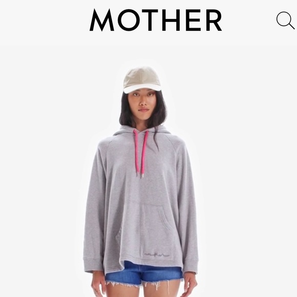Mother The Cocoon Hoodie Multi Cursivescript in Grey (also in M)
